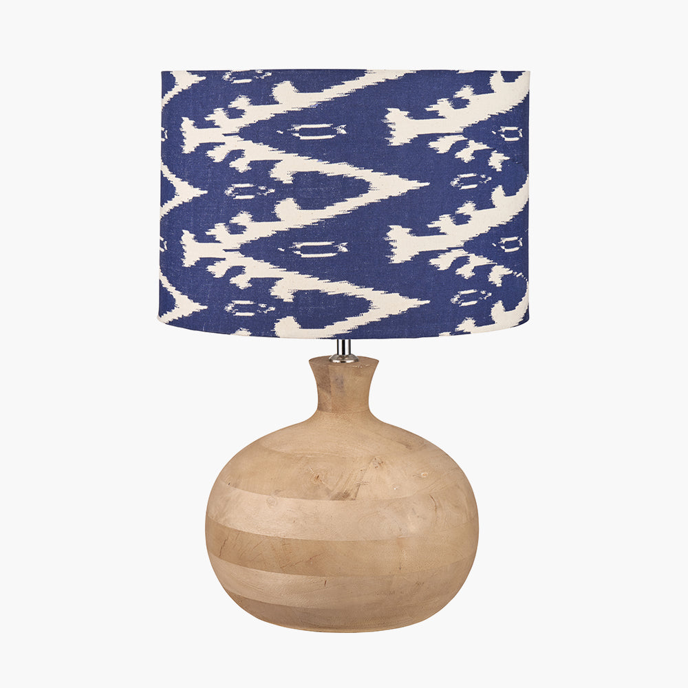 Kiah Natural Mango Wood Round Table Lamp - Base Only